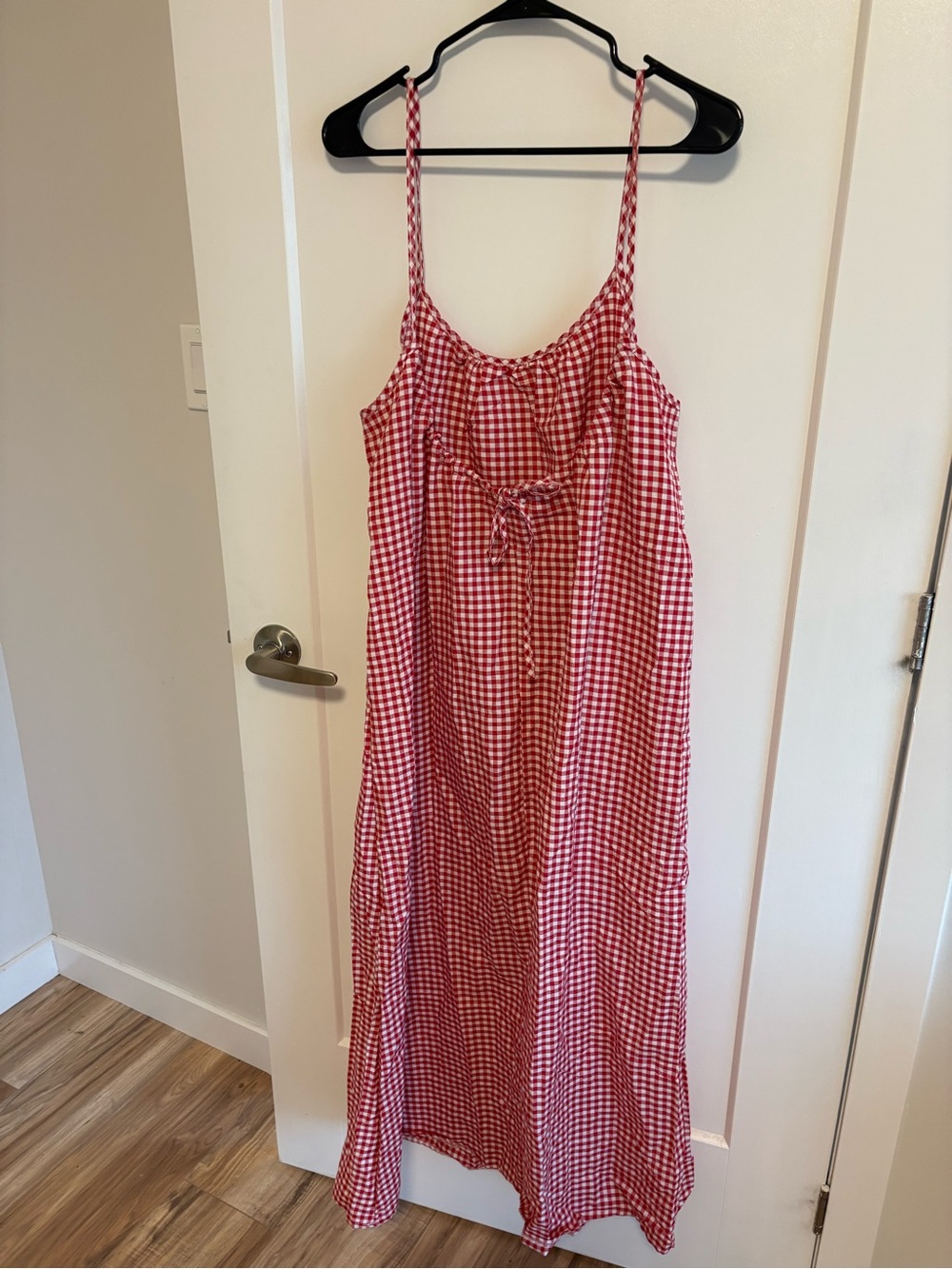 gingham maxi dress